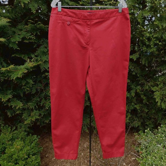 Land'N Sea Plus Sz-14 Cuffed Red Crop Pants - Picture 1 of 3